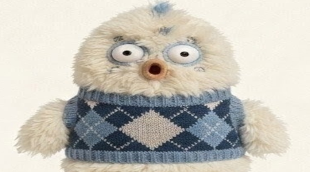 Close up of Cotton-Clucker face and vest